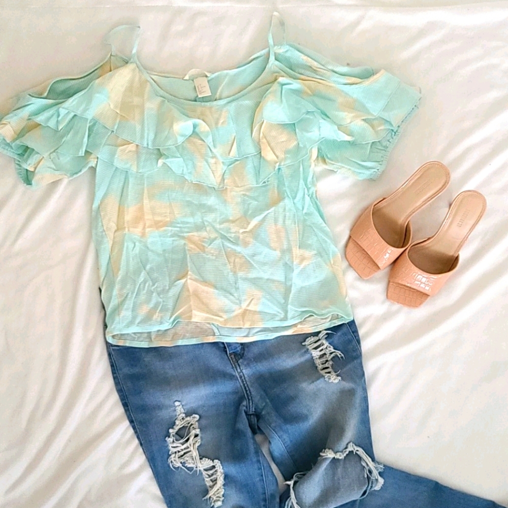 H&M Ruffled Blouse Sz 2